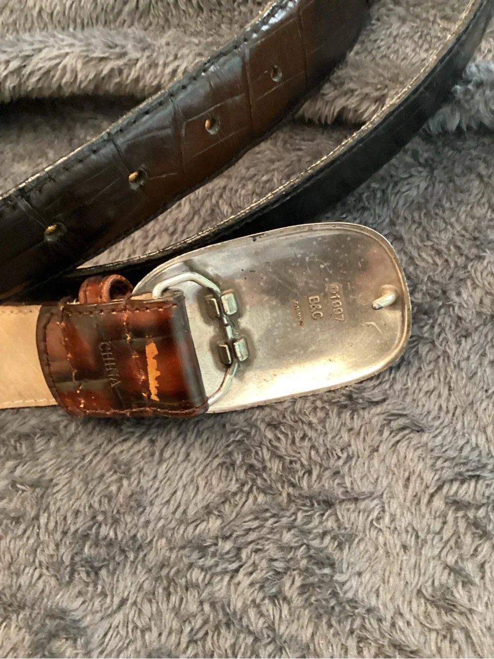 Barse Vintage  Leather Belts with Decorative Silver Buckle - Brown and Black